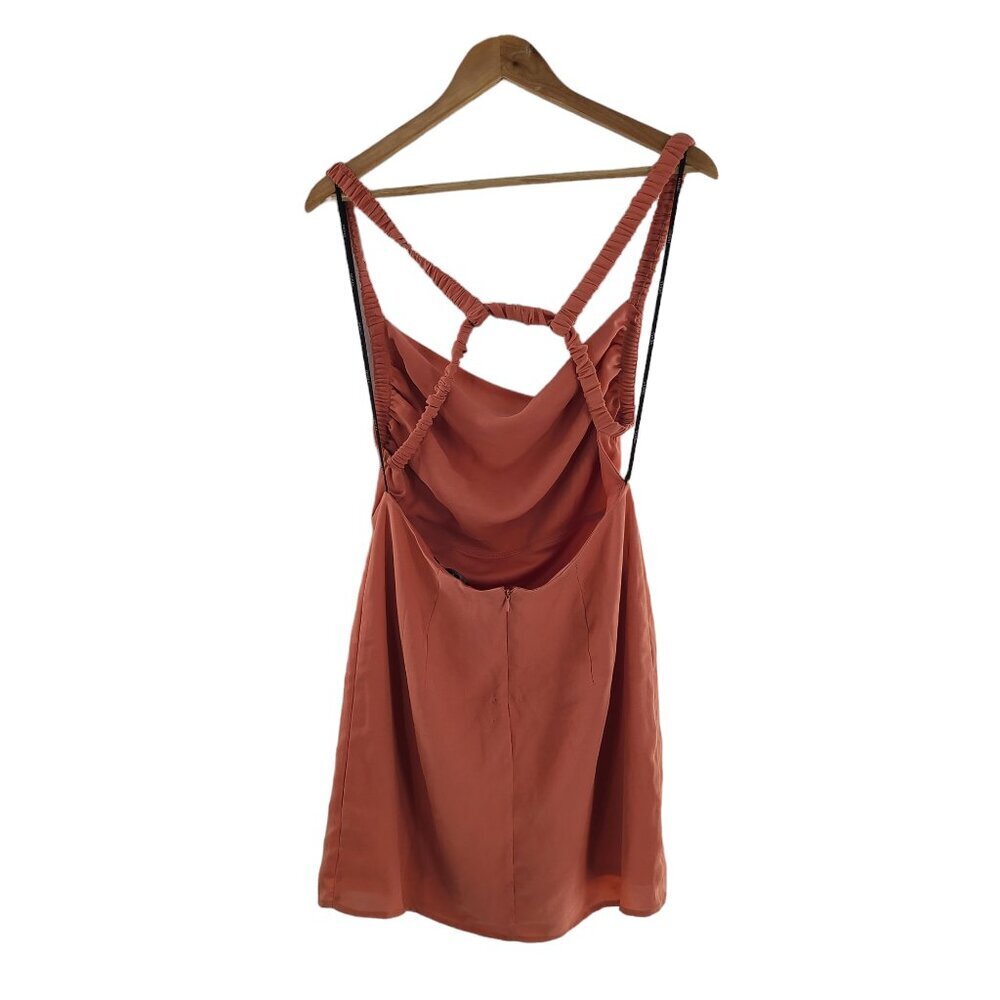 Forever 21 Cutout Mini Dress cowl square-cut neckline Salmon cutout back NWT‎ XL - Picture 6 of 6
